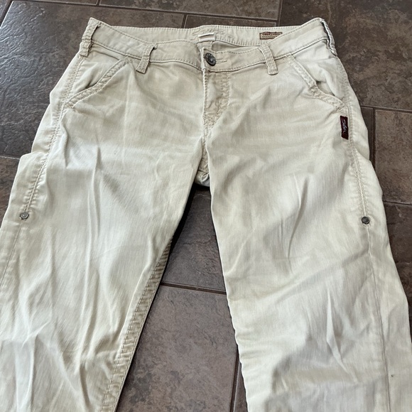 Silver Jeans Light Khaki Women's Chinos relaxed skinny - Picture 3 of 5